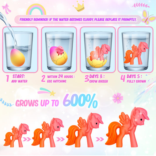 Unicorn Hatching Rainbow Eggs 6 Packs, Unicorn Toys for Kids Girls Ages 3-8