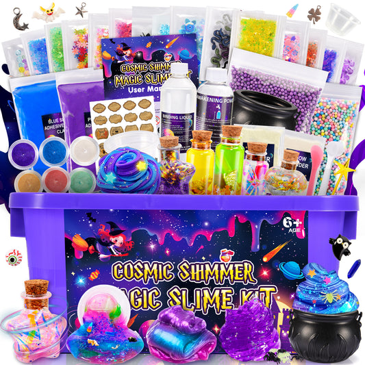 Slime Kits for Girls 6-9-12, Kids Slime Making Kit Gifts for 5 6 7 8 9 10 Years Old Girls Boys, Galaxy Slime