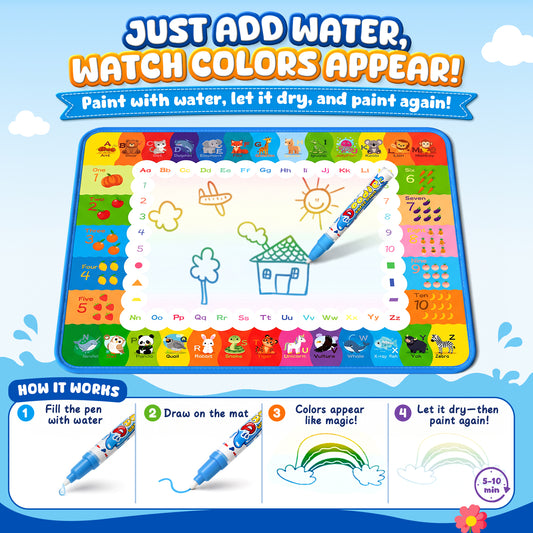 Superwinky Doodle Mat Toys for Toddlers, Gifts for 1 2 3 4 Years Old Girls, Writing Mat Toddler Toys