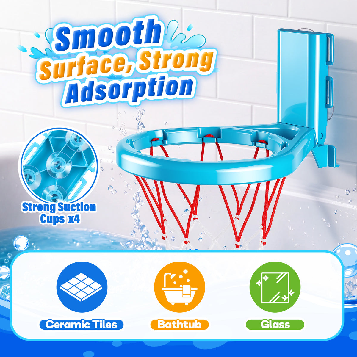 Light Up Bath Toys, Bath Toys for Toddlers, Bathtub Toy Basketball Set