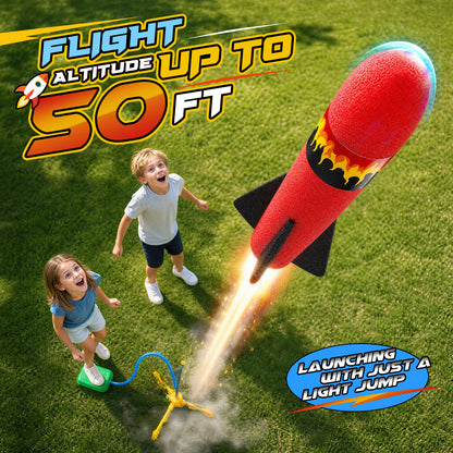 Rocket Launcher for Kids, Launcher with 8 Rockets, Outdoor Toys for Kids 3 4 5 6 7 Year Old Boys,