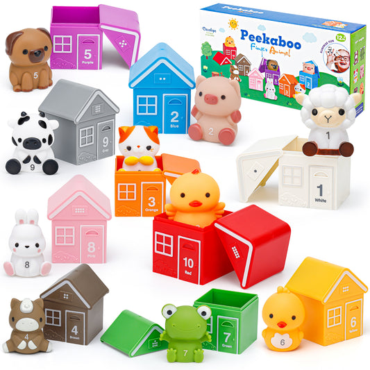 Superwinky Farm Animal Matching Toys for Toddlers 1-3 Year Old, Montessori Learning Toys, Counting Sort Matching Game