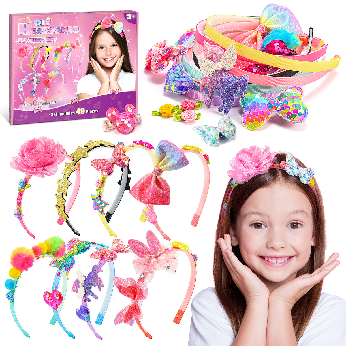 DIY Headbands Making Kit for Girls, Hair Accessories Crafts Set for Girls