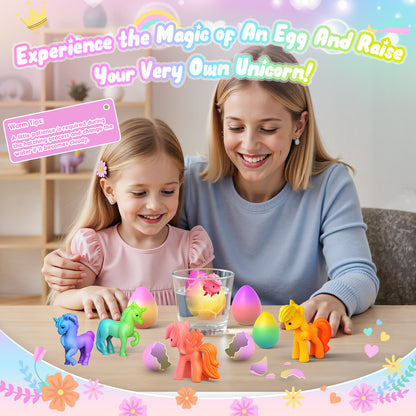 Unicorn Hatching Rainbow Eggs 6 Packs, Unicorn Toys for Kids Girls Ages 3-8