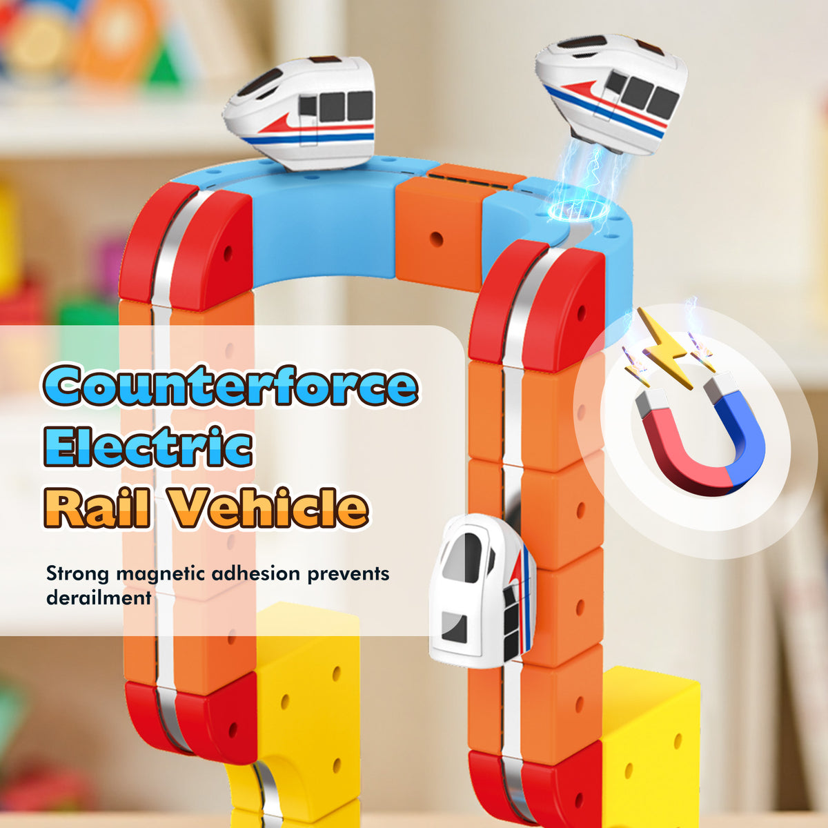 80Pcs Magnetic Car Track Set for Kids Age 3-12, Train Toys Track Race Car, STEM Educational Building Toys