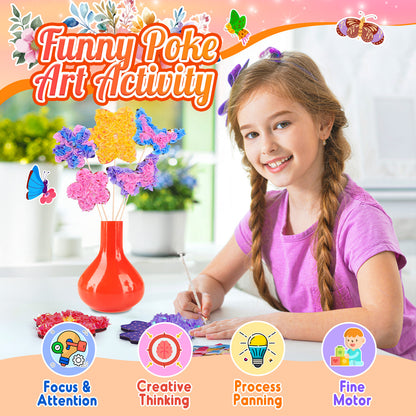 Poke-in Art Flower Bouquet Crafts for Girls,Art Activity Craft Kits