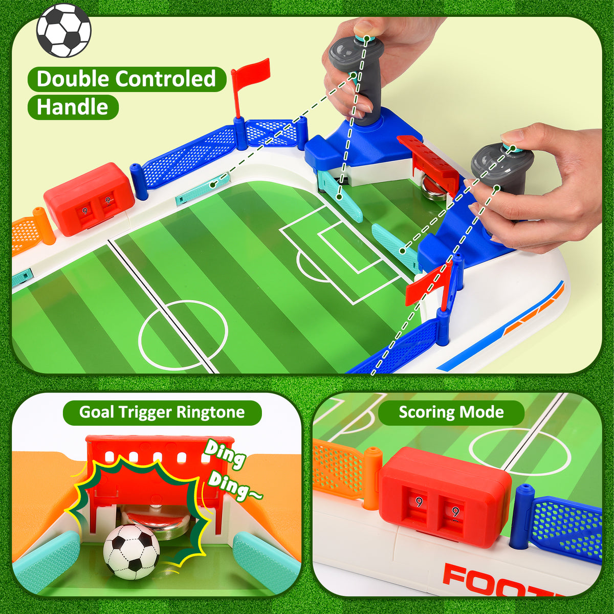 Mini Foosball Table Game, Tabletop Soccer Games Gifts for 3-5 6-8 10-12 Year Old Kids Boys