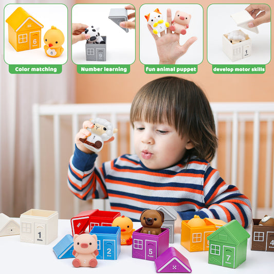 Superwinky Farm Animal Matching Toys for Toddlers 1-3 Year Old, Montessori Learning Toys, Counting Sort Matching Game