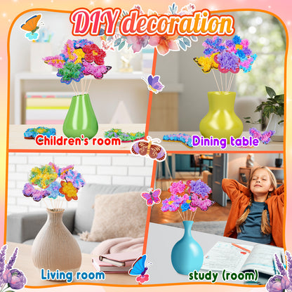 Poke-in Art Flower Bouquet Crafts for Girls,Art Activity Craft Kits
