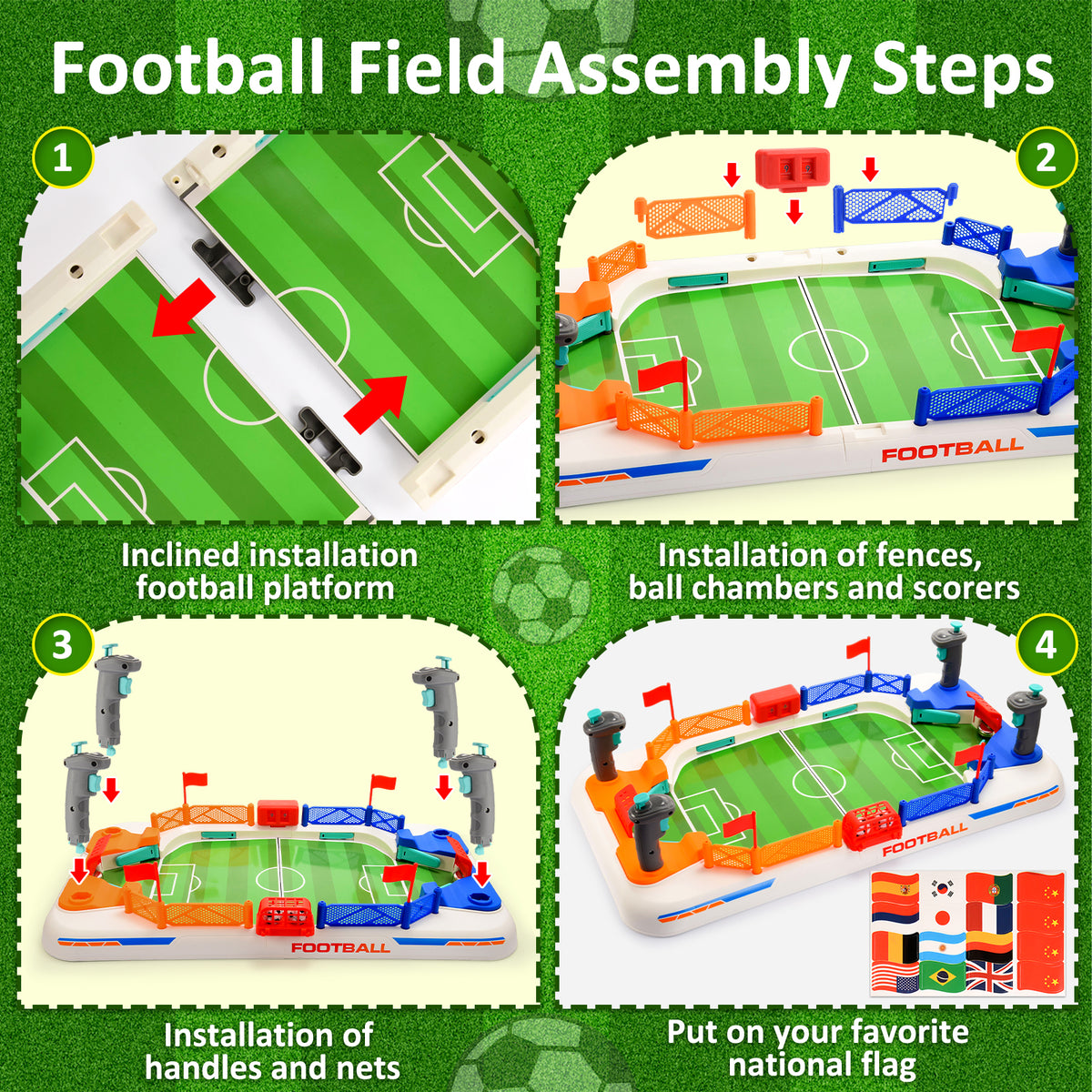 Mini Foosball Table Game, Tabletop Soccer Games Gifts for 3-5 6-8 10-12 Year Old Kids Boys