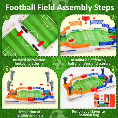 Mini Foosball Table Game, Tabletop Soccer Games Gifts for 3-5 6-8 10-12 Year Old Kids Boys