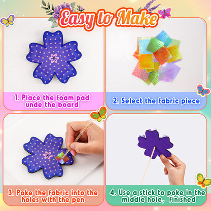 Poke-in Art Flower Bouquet Crafts for Girls,Art Activity Craft Kits