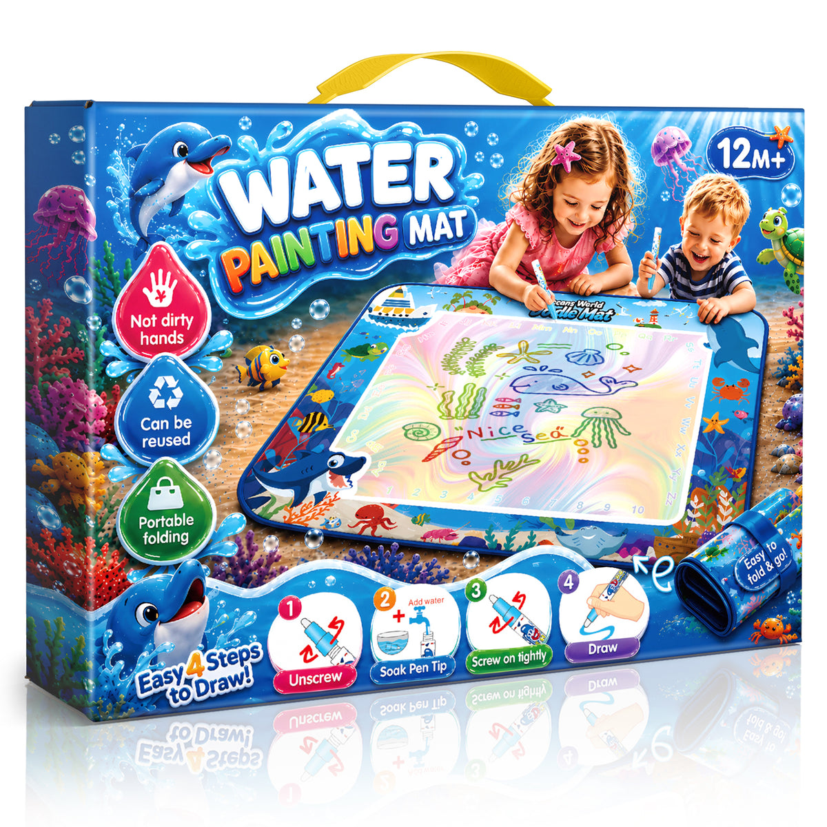 Doodle Drawing Mat, Learning Toys for Girls Toddlers Age 3-7, Magic Writing Mat Toddler Toys Ages 3 4 5