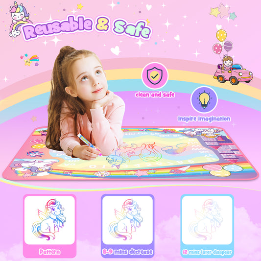 Doodle Drawing Mat, Magic Writing Mat Toddler Toys-Pink