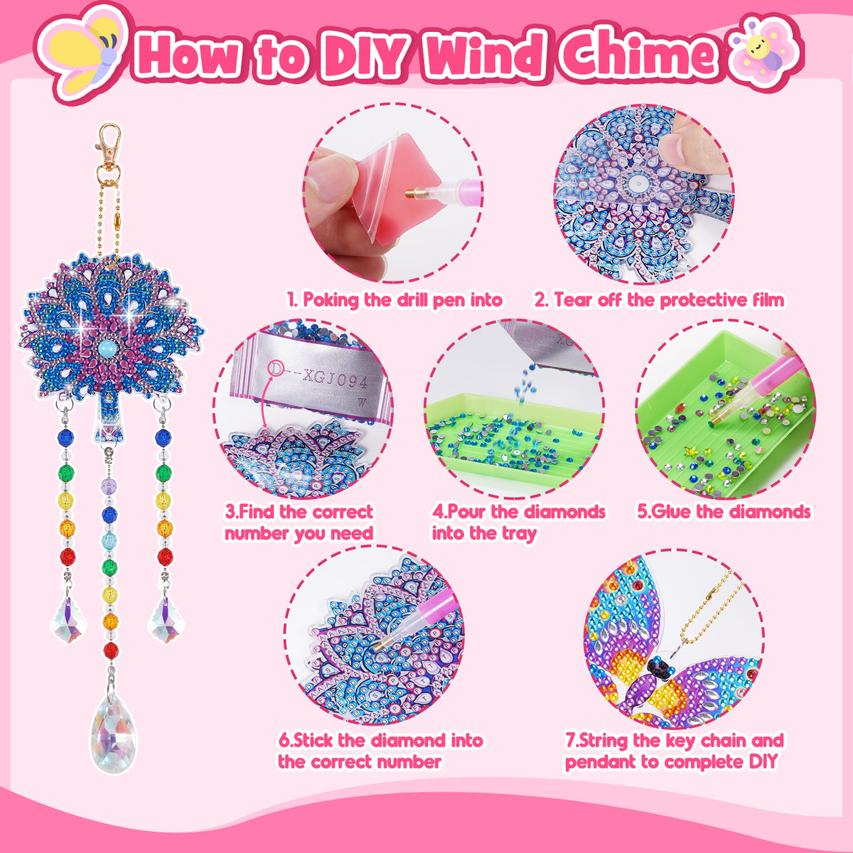 DIY Diamond Art Painting Kit, Craft Kit for Girls Birthday Gift